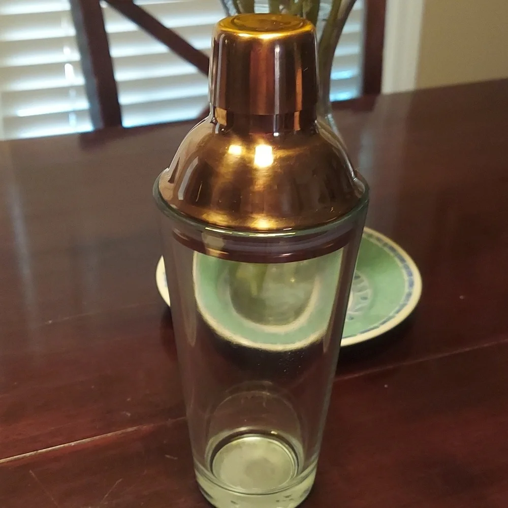 Copper Cocktail Shaker Glass 18 ounce BNWT SO